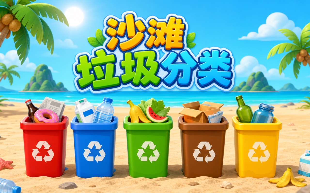 沙滩垃圾分类