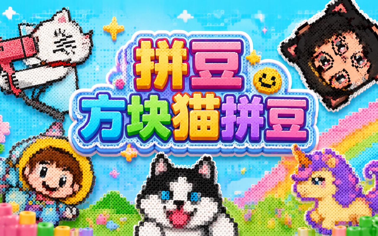 拼豆方块猫拼豆