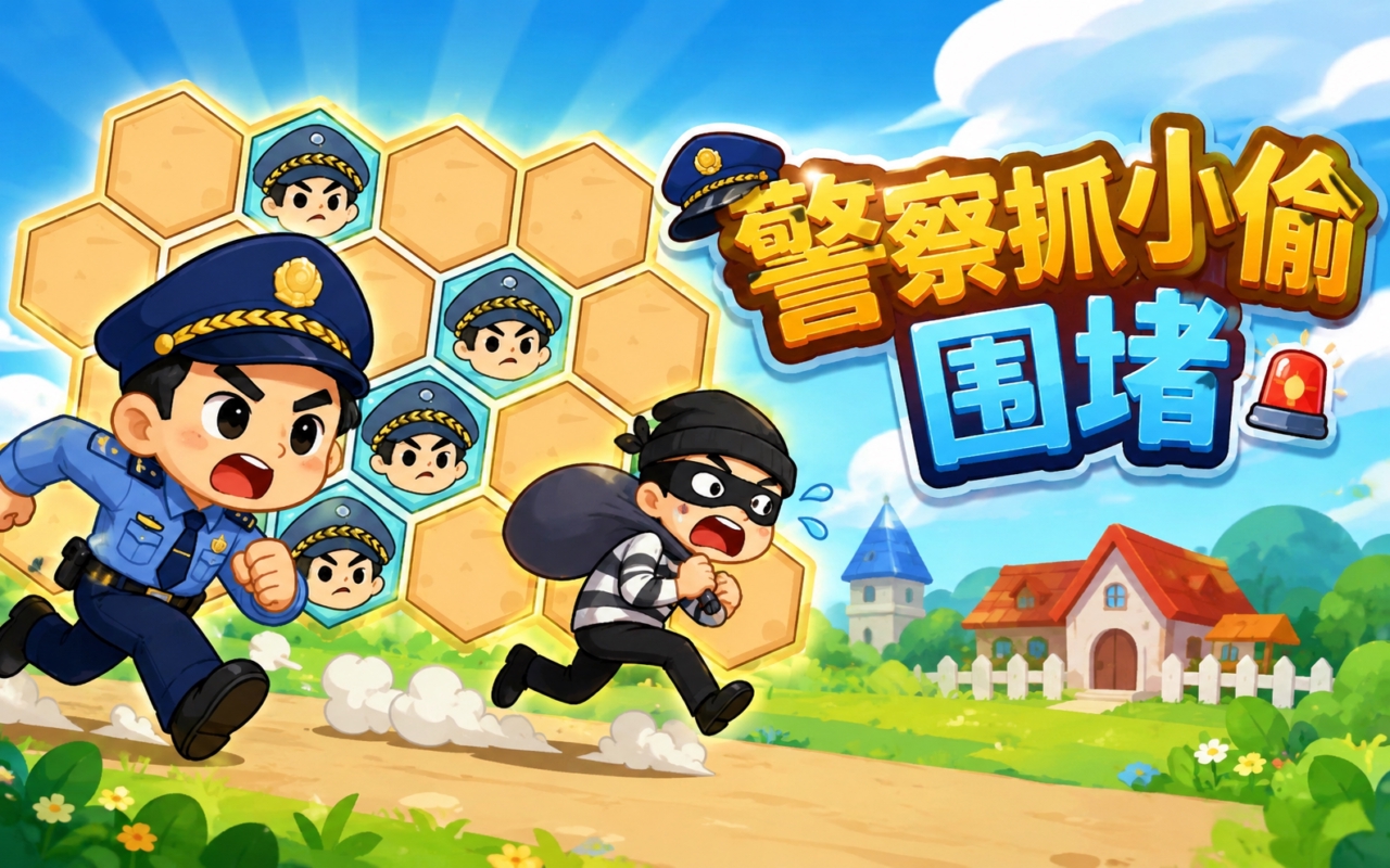 警察抓小偷围堵