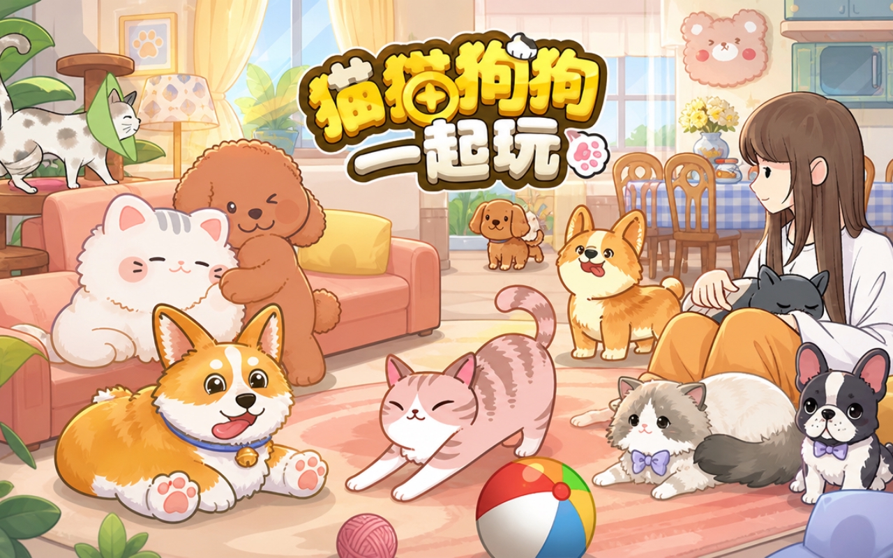 猫猫狗狗一起玩