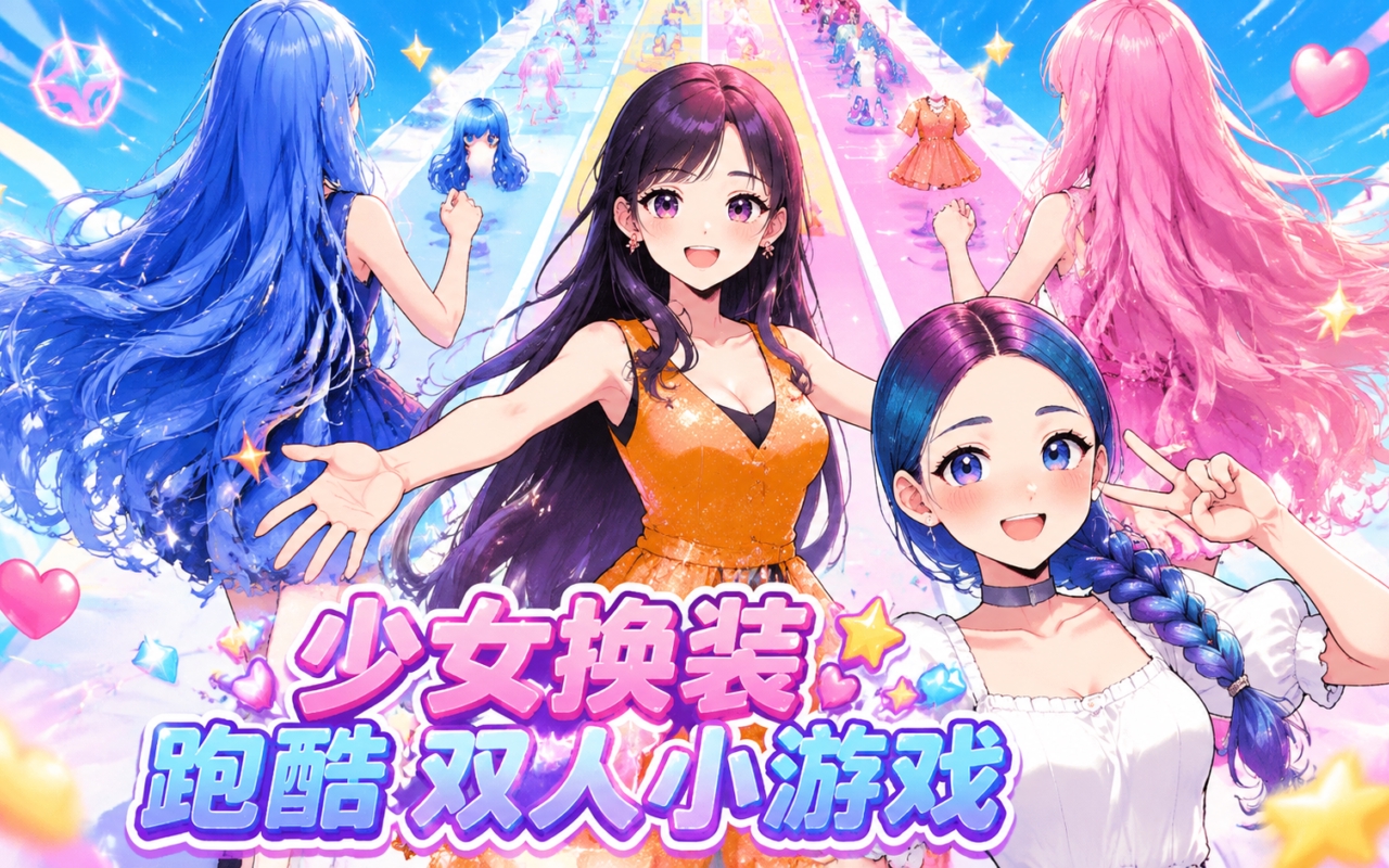 少女换装跑酷双人小游戏