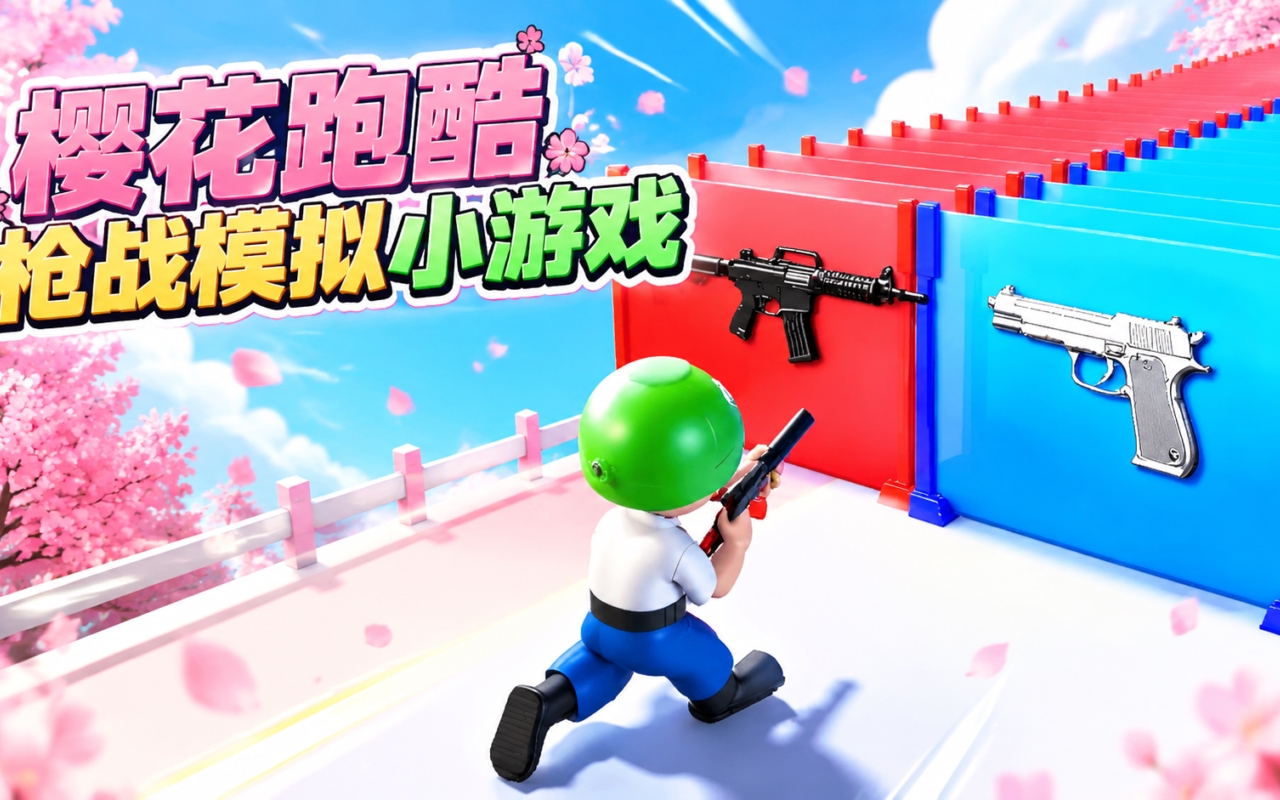 樱花跑酷枪战模拟小游戏