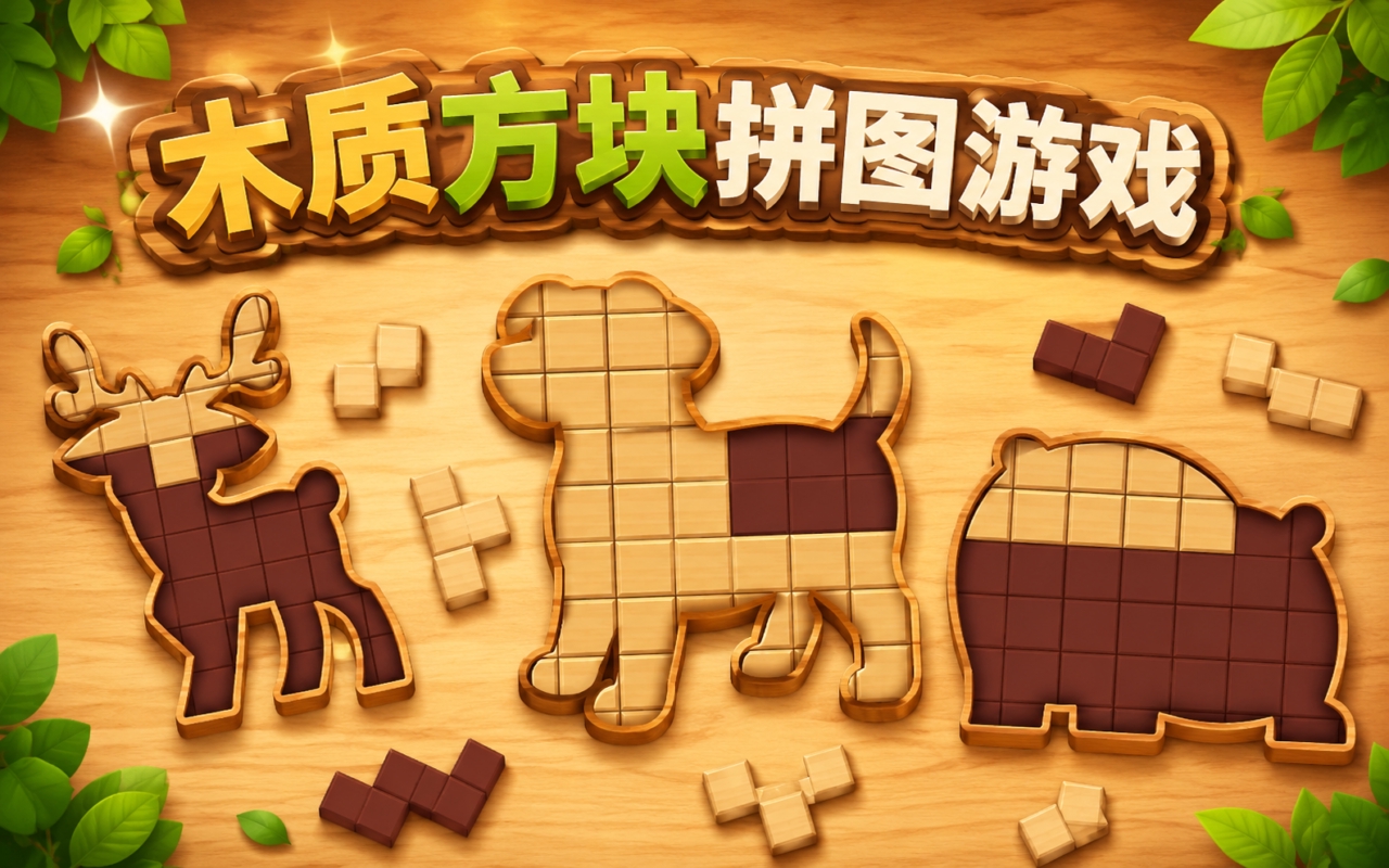 木质方块拼图游戏
