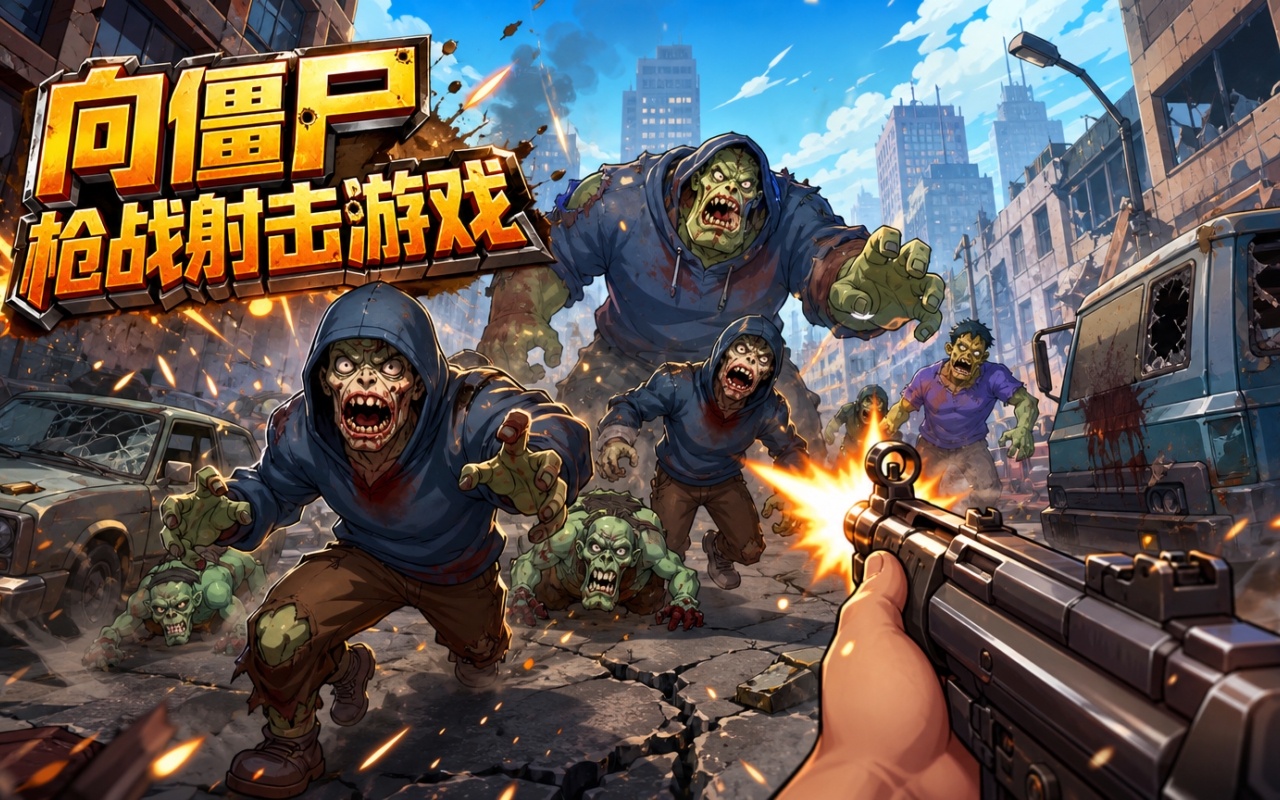 向僵尸枪战射击游戏
