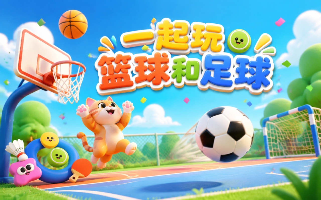 一起玩篮球和足球