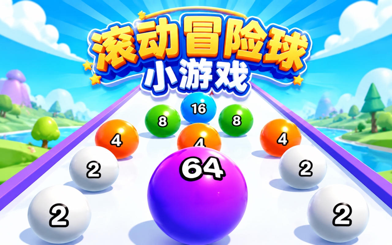 滚动冒险球小游戏