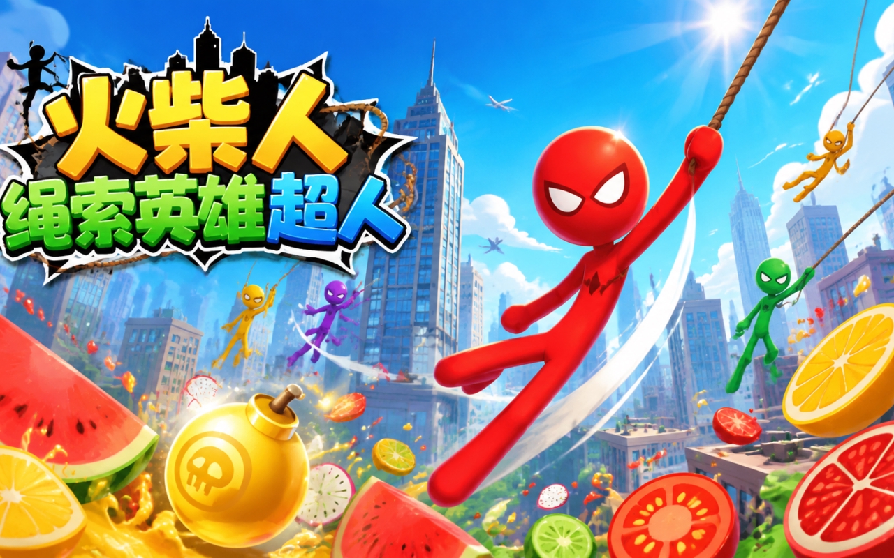 火柴人绳索英雄超人