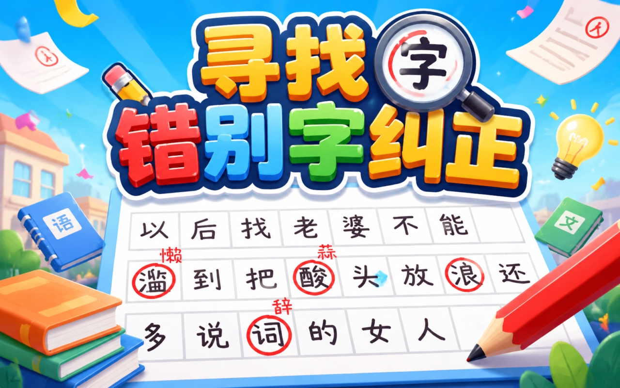 寻找错别字纠正