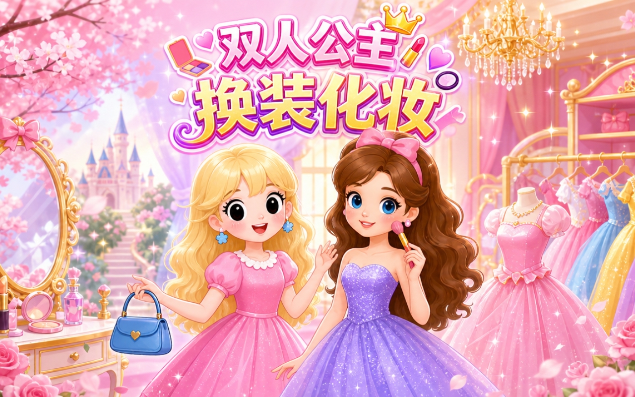 双人公主换装化妆