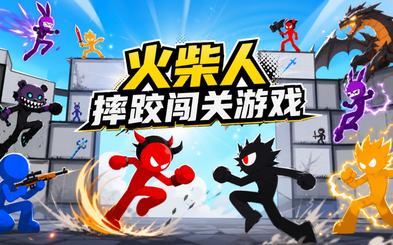 火柴人摔跤闯关游戏