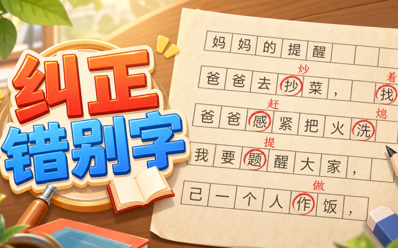 纠正错别字