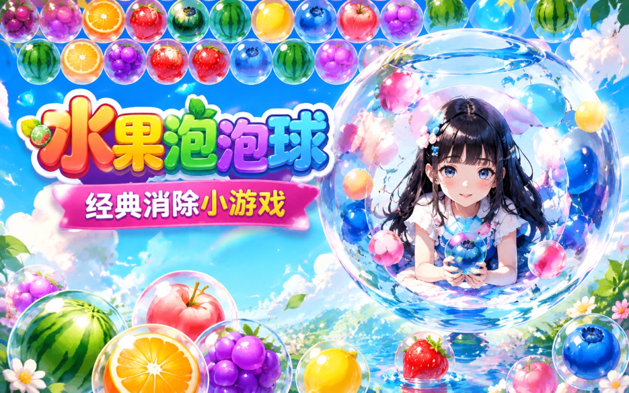水果泡泡球经典消除小游戏