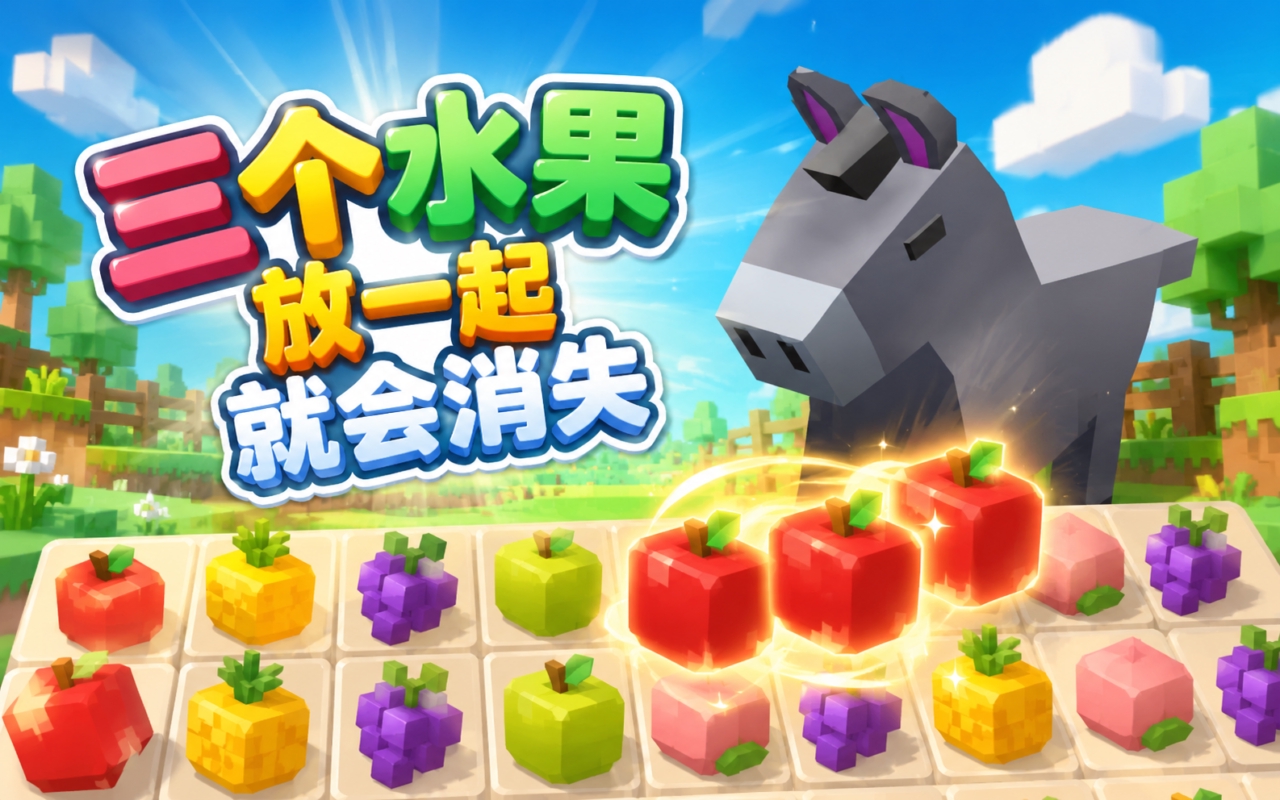 三个水果放一起就会消失