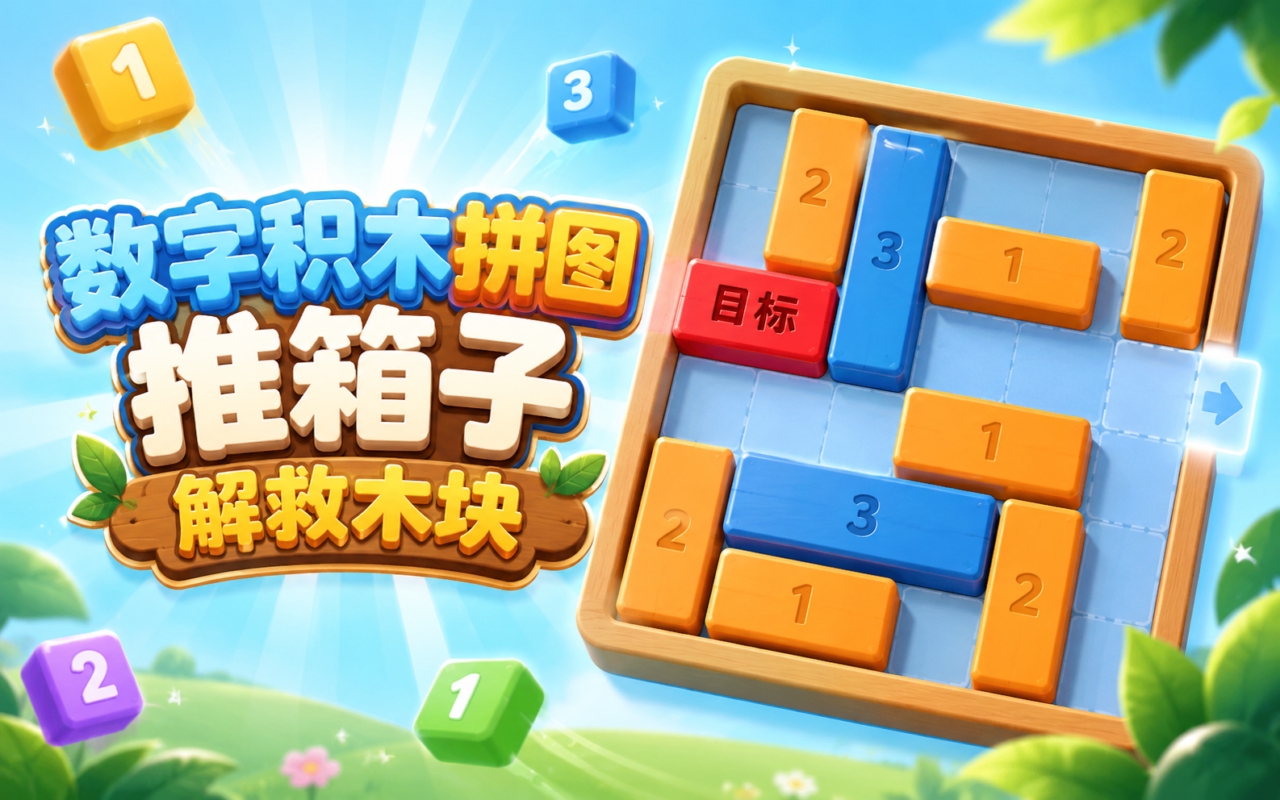 数字积木拼图推箱子解救木块