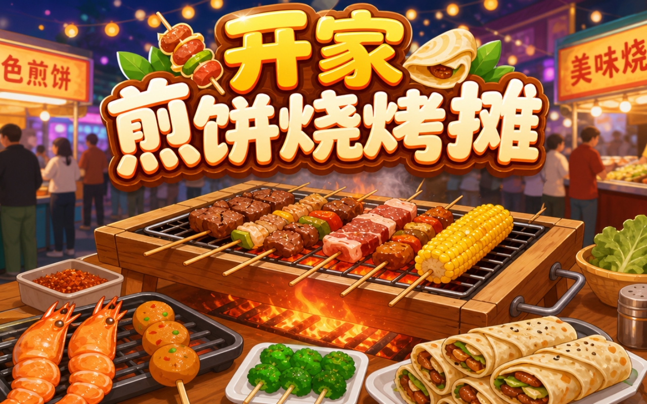 开家煎饼烧烤摊