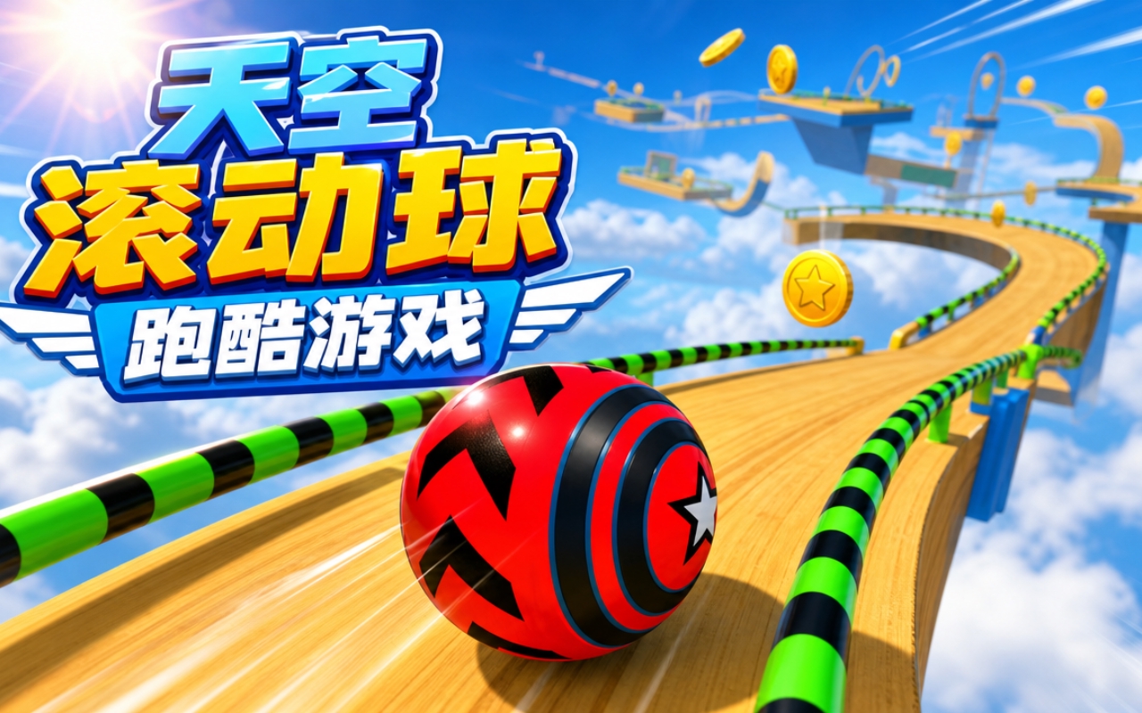 天空滚动球跑酷游戏
