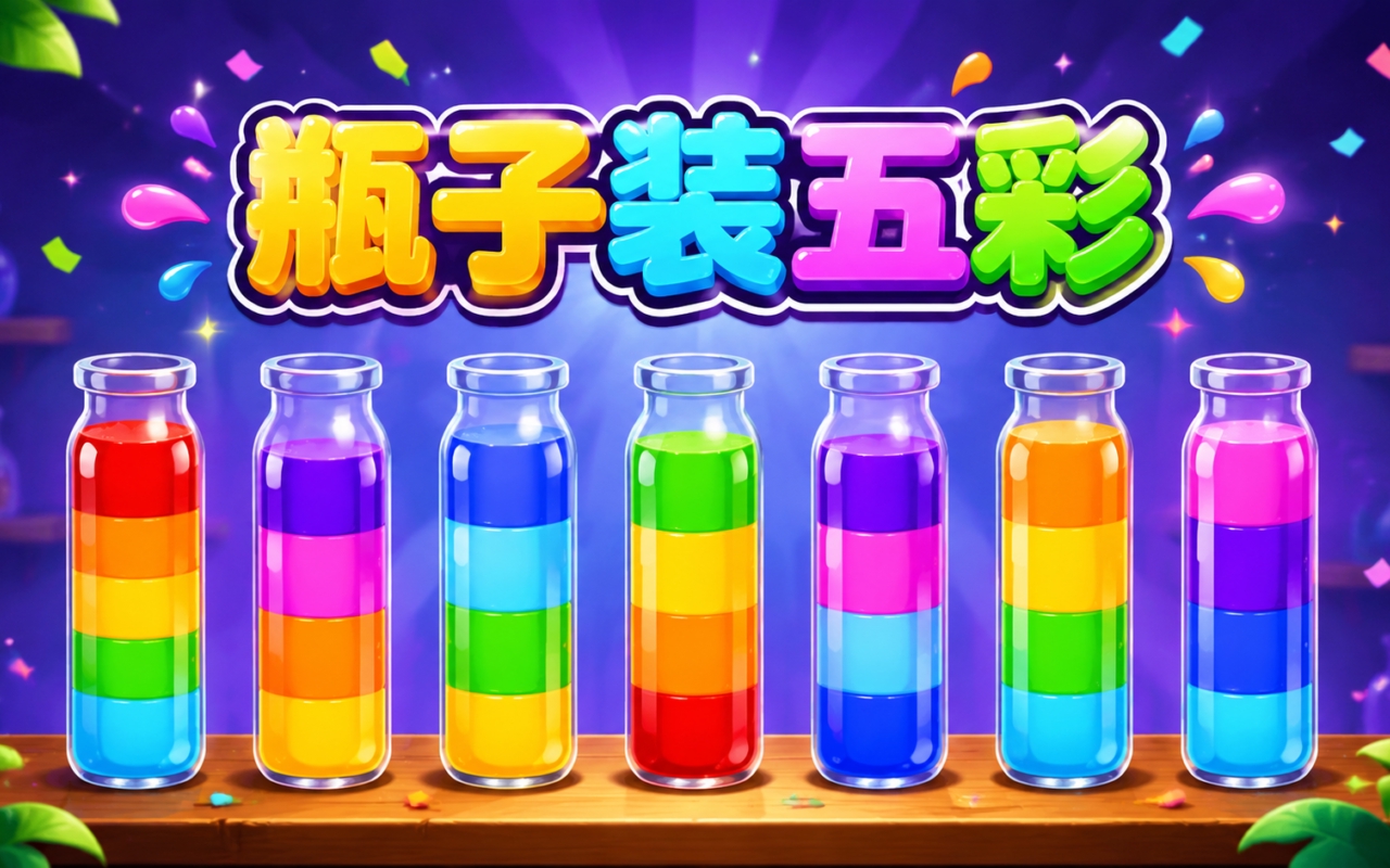 瓶子装五彩
