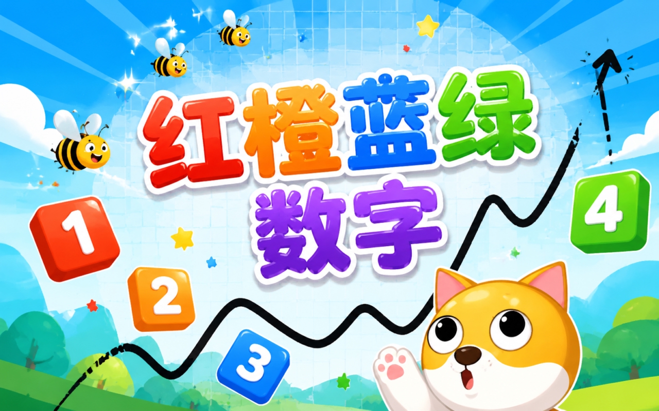 红橙蓝绿数字