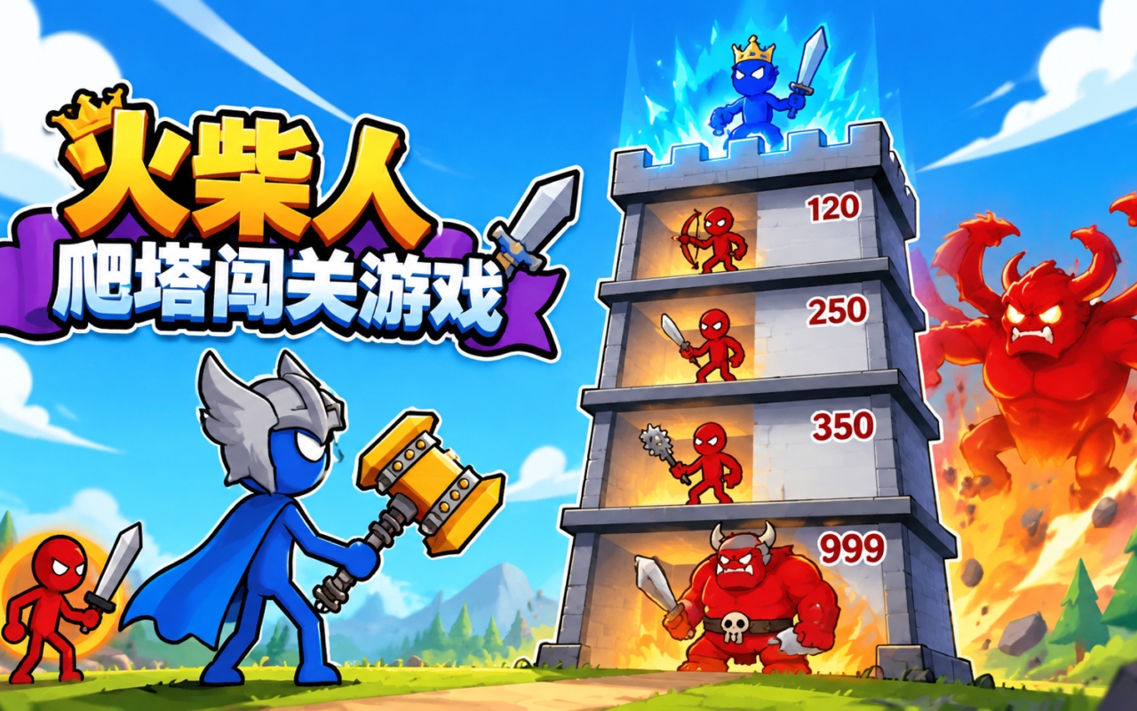 火柴人爬塔闯关游戏