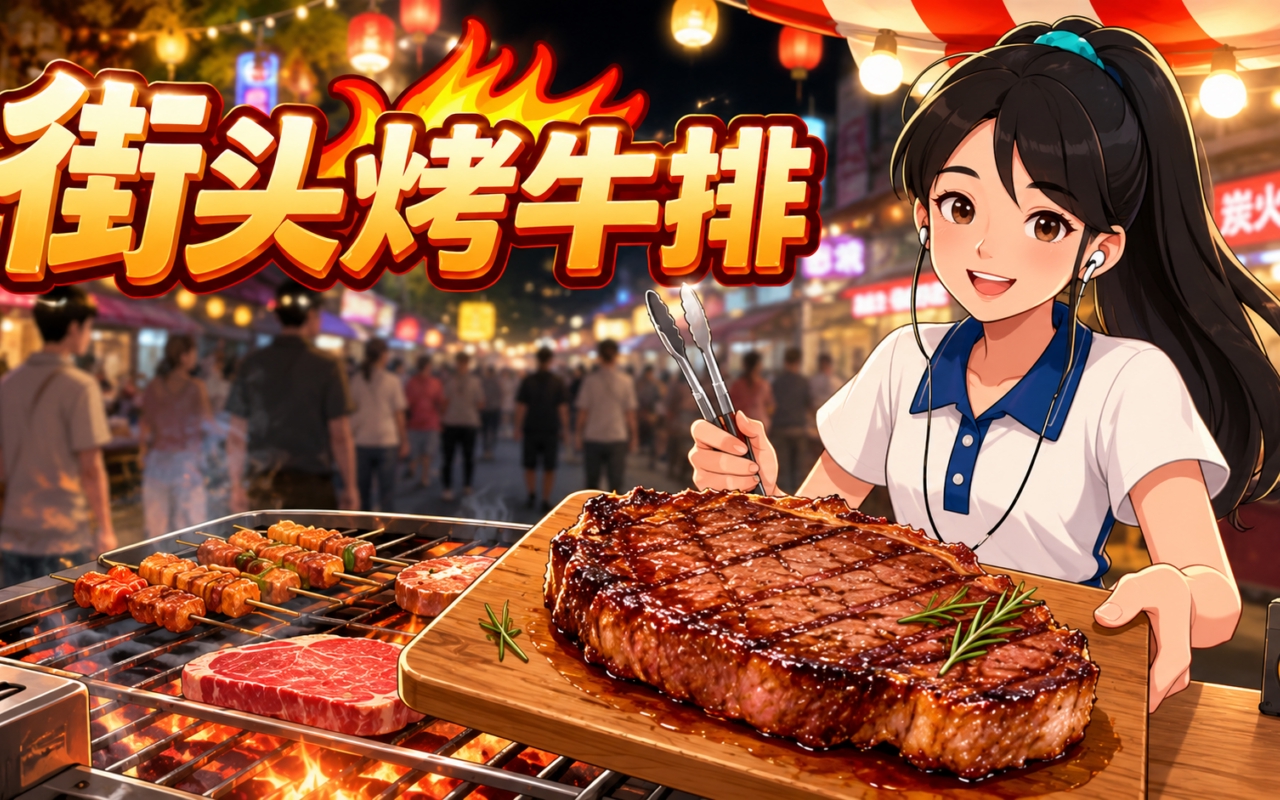 街头烤牛排