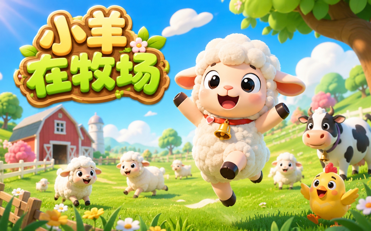小羊在牧场