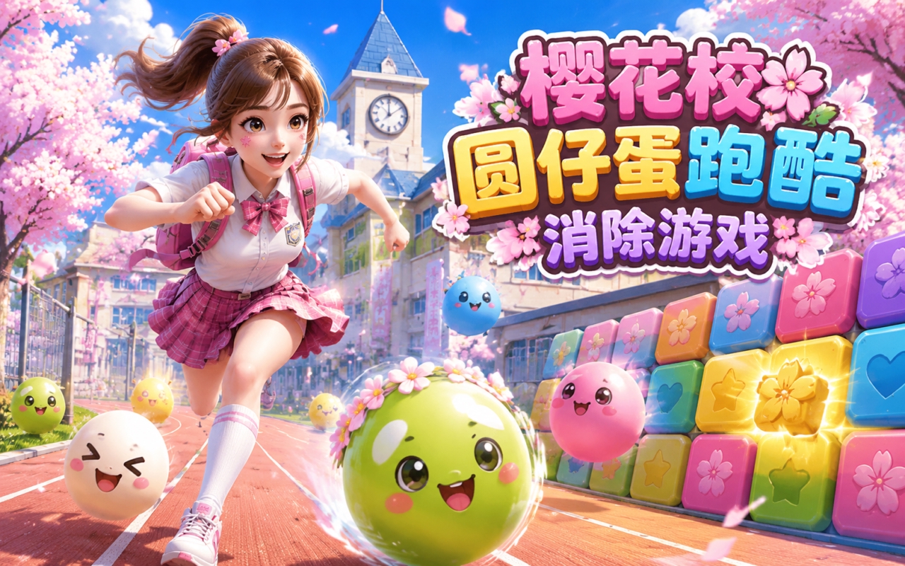 樱花校圆仔蛋跑酷消除游戏
