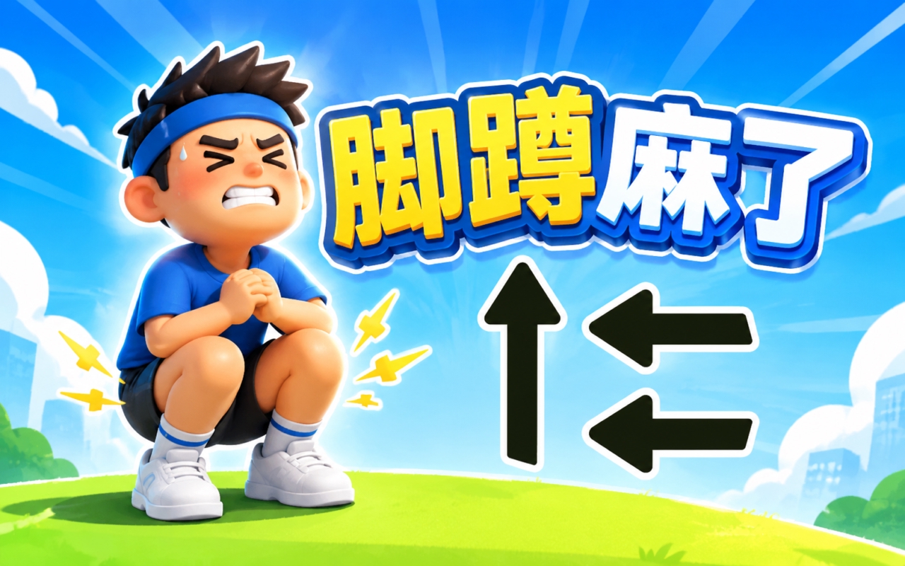 脚蹲麻了