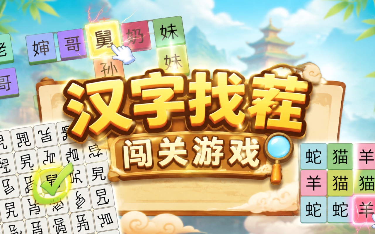 汉字找茬闯关游戏