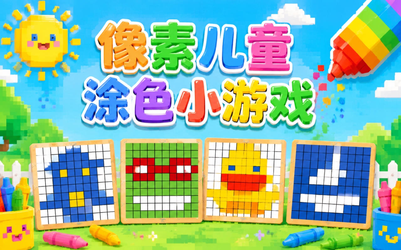 像素儿童涂色小游戏