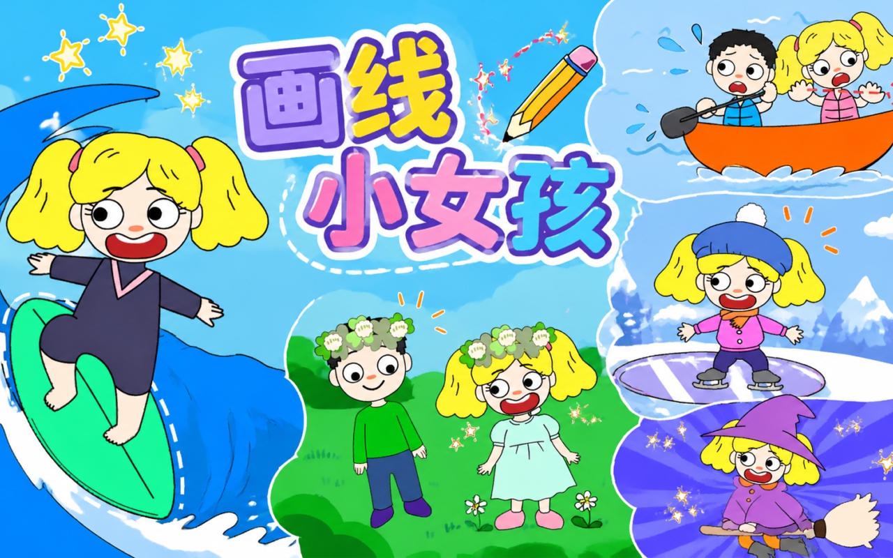 画线小女孩