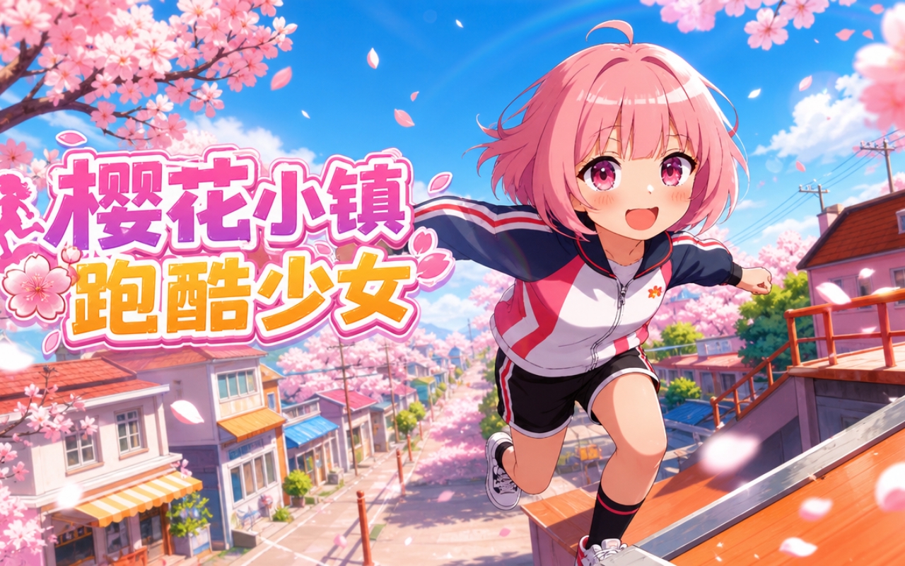 樱花小镇跑酷少女