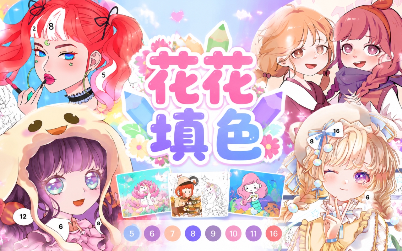 花花填色
