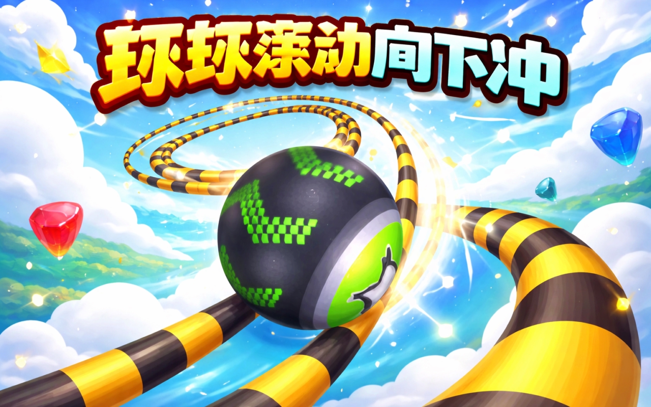 球球滚动向下冲