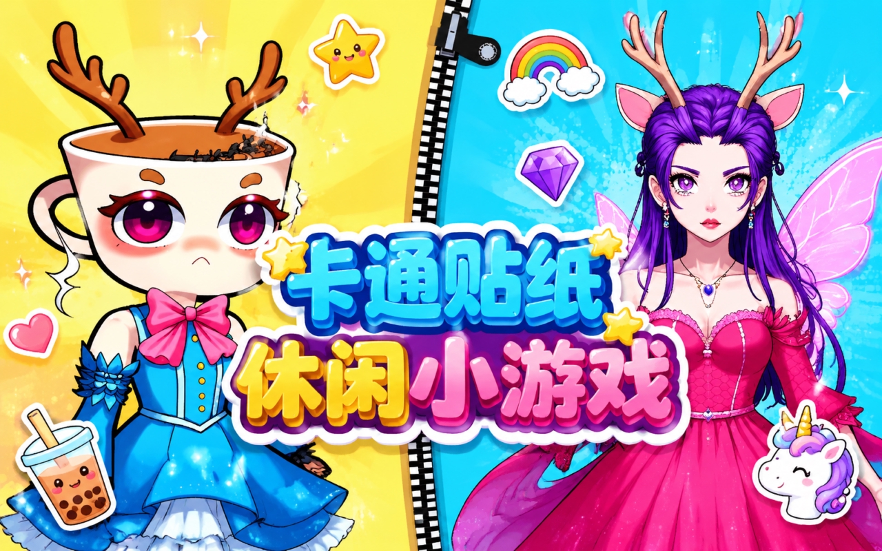 卡通贴纸休闲小游戏