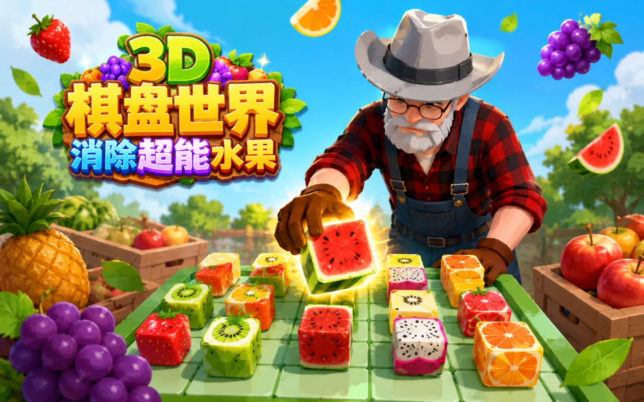 3D棋盘世界消除超能水果