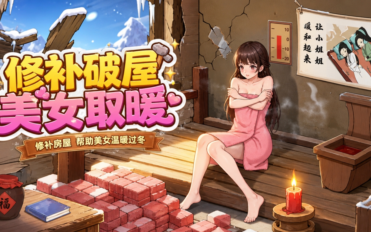 修补破屋美女取暖
