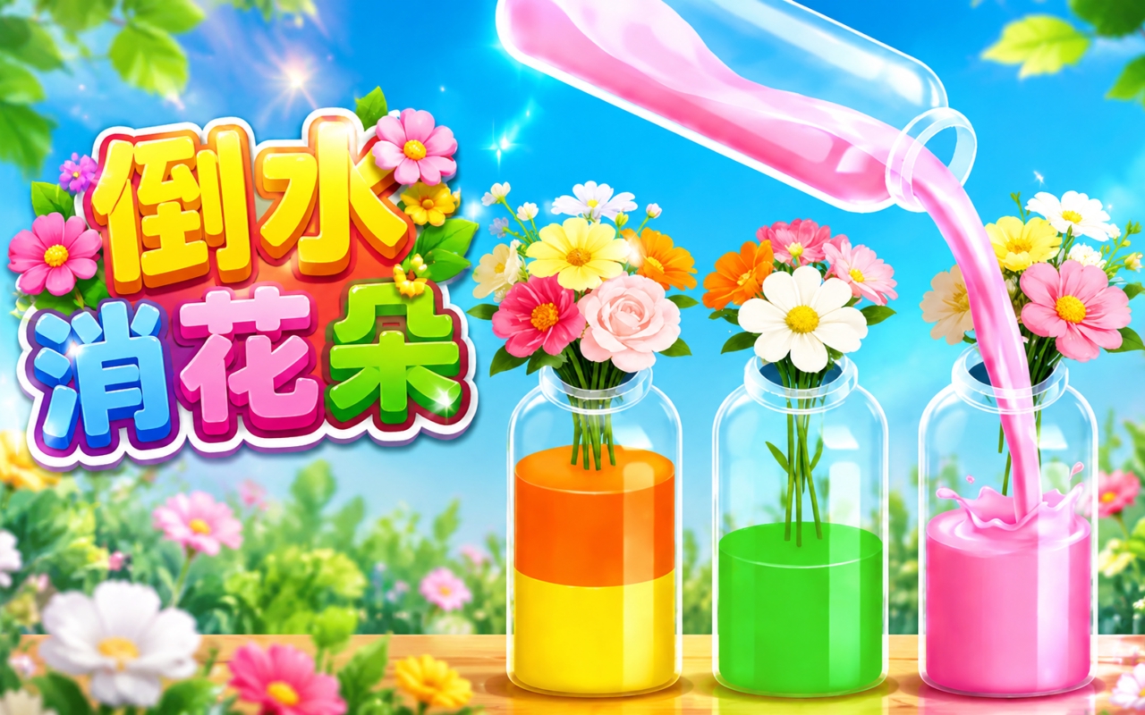 倒水消花朵