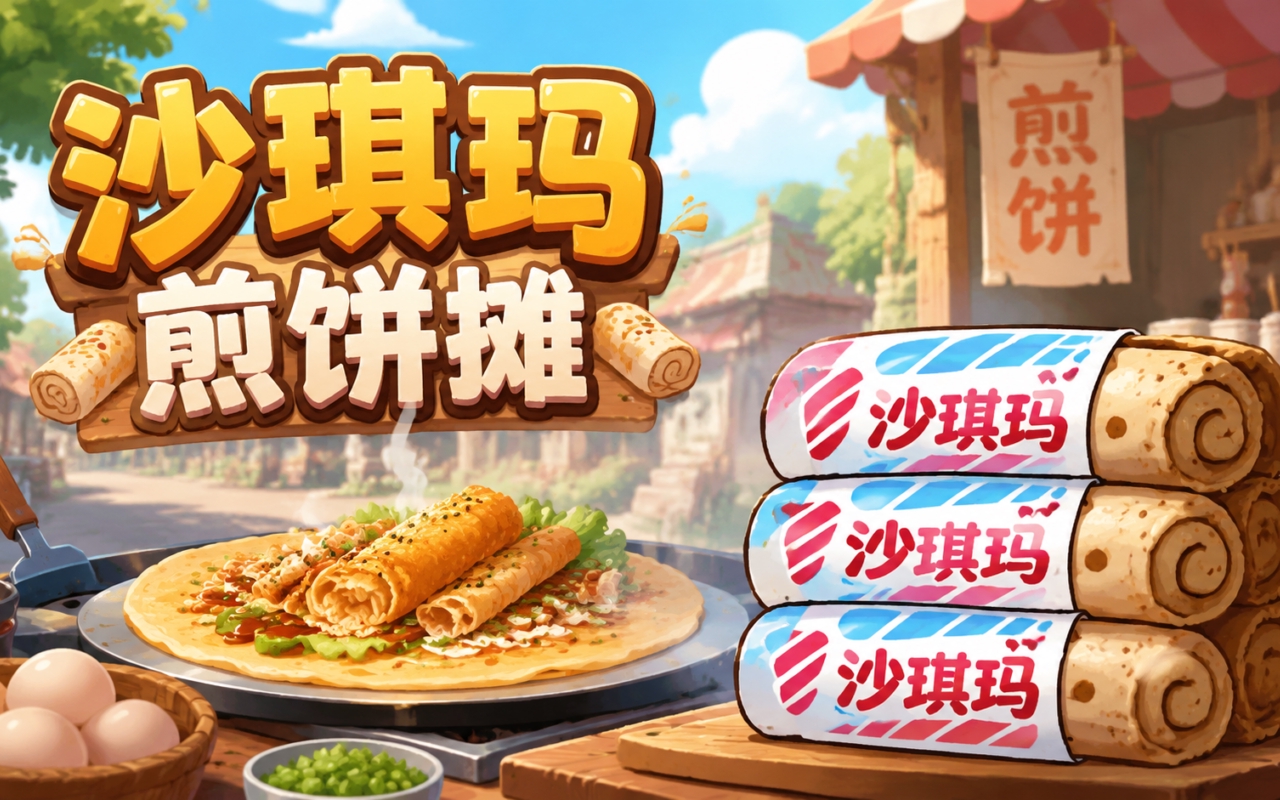 沙琪玛煎饼摊