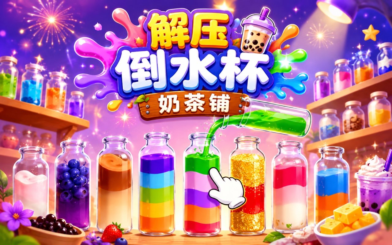 解压倒水杯奶茶铺