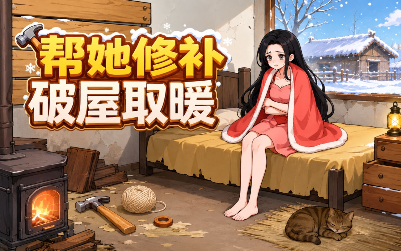 帮她修补破屋取暖