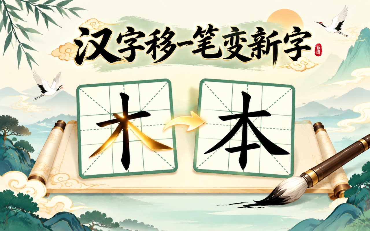 汉字移一笔变新字