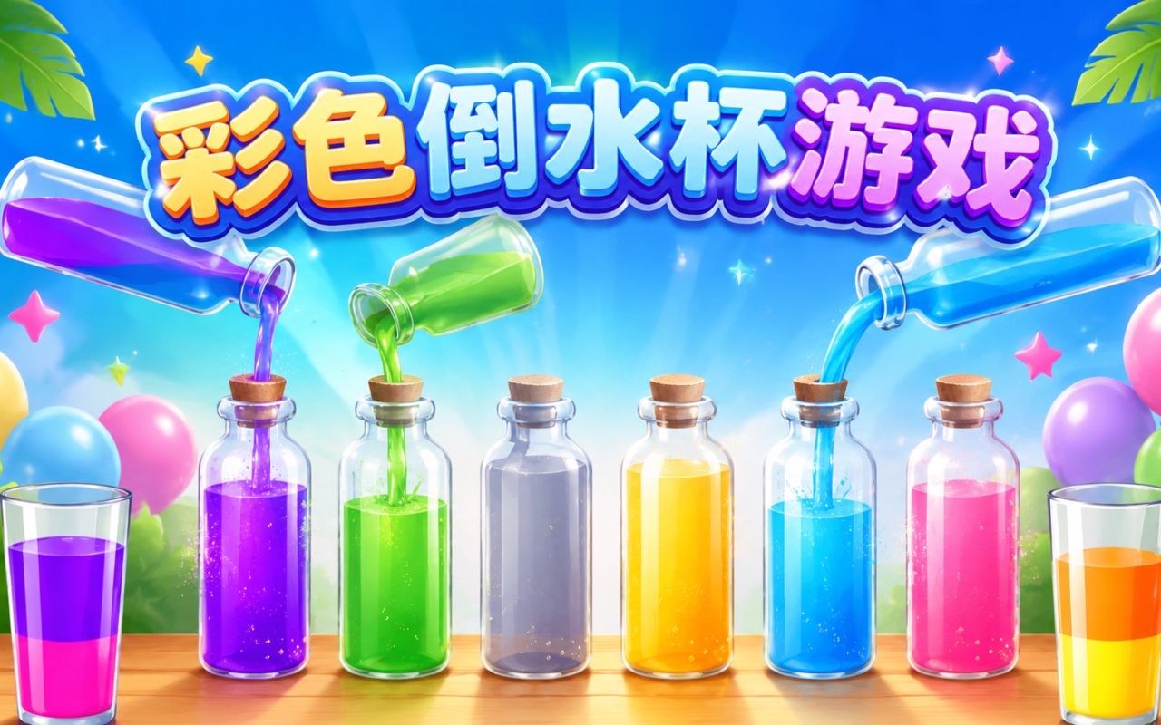 彩色倒水杯游戏