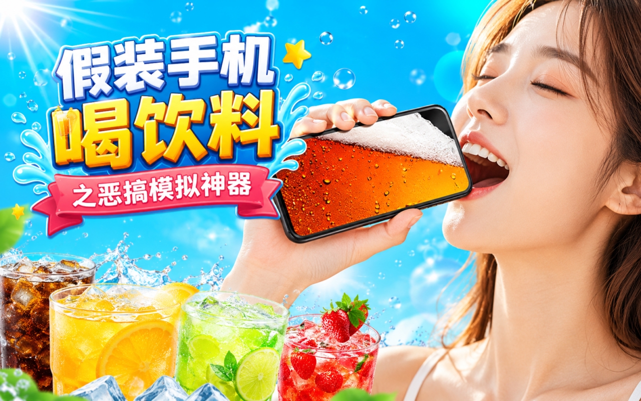 假装手机喝饮料之恶搞模拟神器