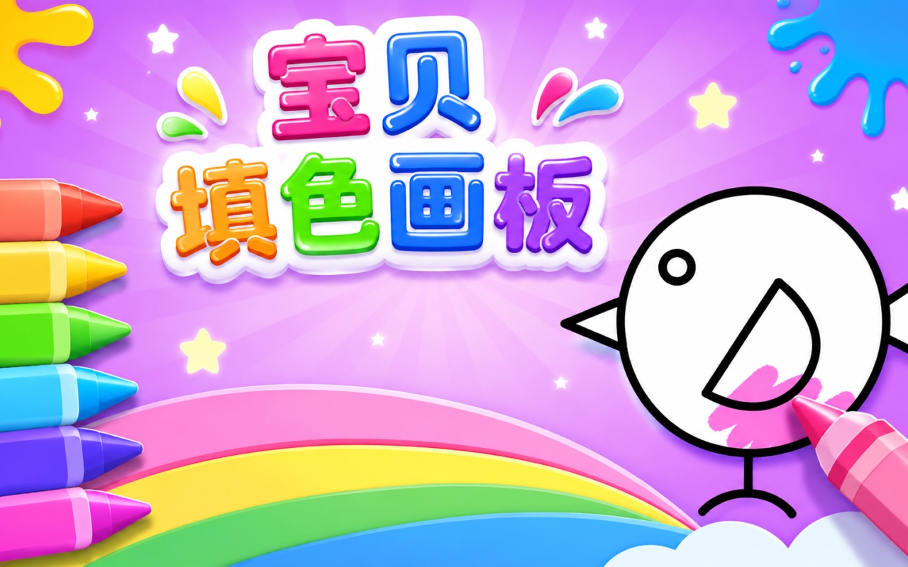 宝贝填色画板