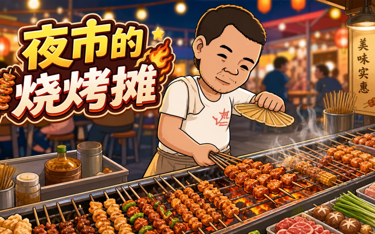 夜市的烧烤摊