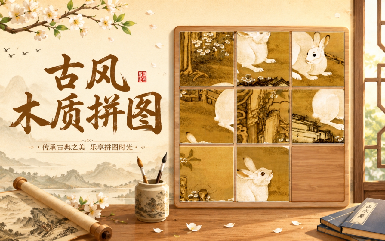 古风木质拼图